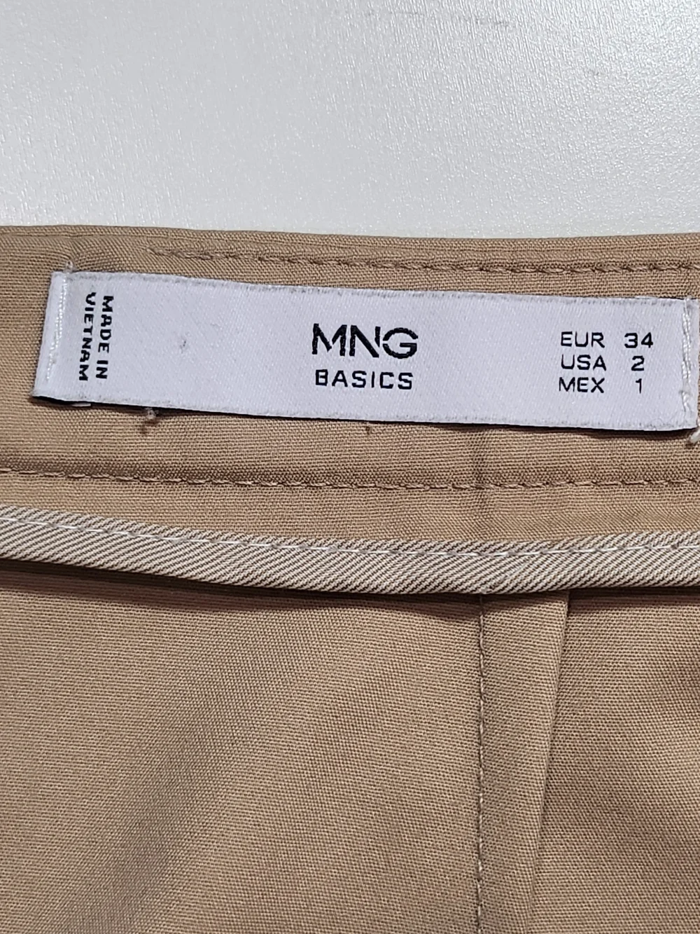 MNG Basics Beige High Waist Fitted Pencil Skirt Size 2